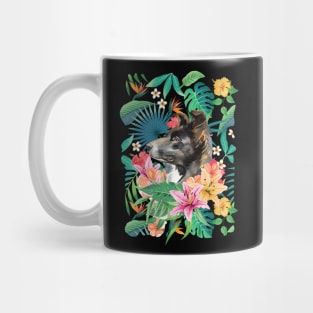 Tropical Black White Border Collie 3 Mug